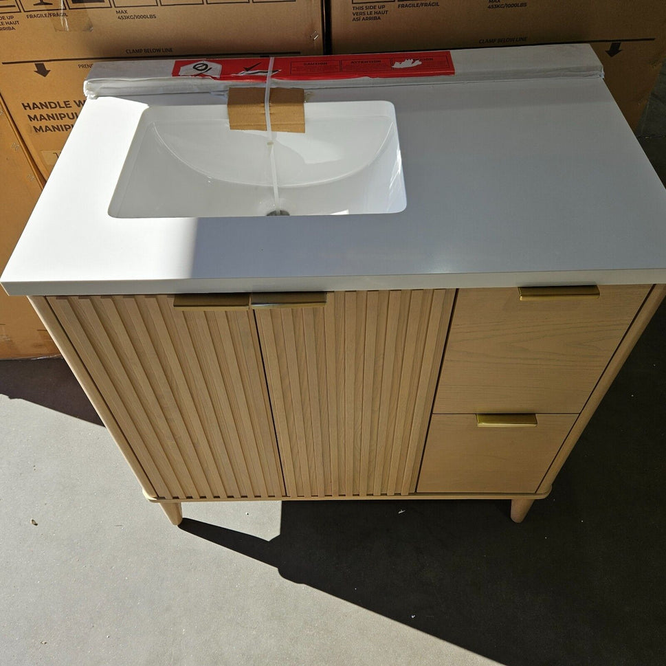 OVE 36 inch Rustic Ash Bathroom Vanity
