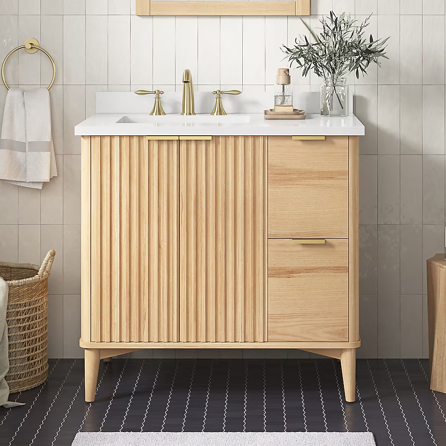 OVE 36 inch Rustic Ash Bathroom Vanity