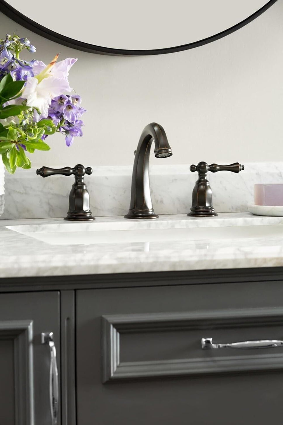 KOHLER Kelston Widespread Bathroom Sink Faucet, Drain Included, 3 Hole