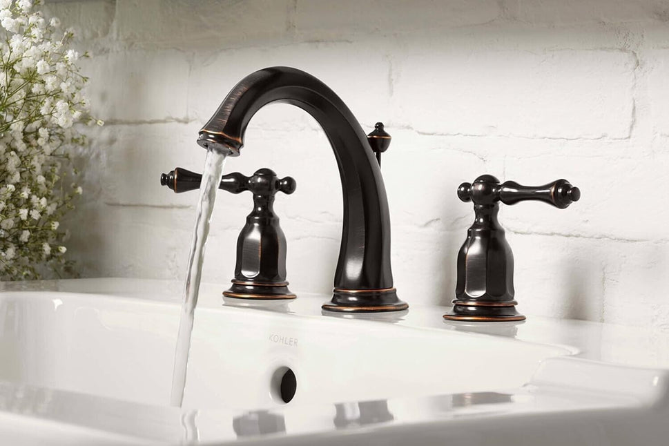 KOHLER Kelston Widespread Bathroom Sink Faucet, Drain Included, 3 Hole