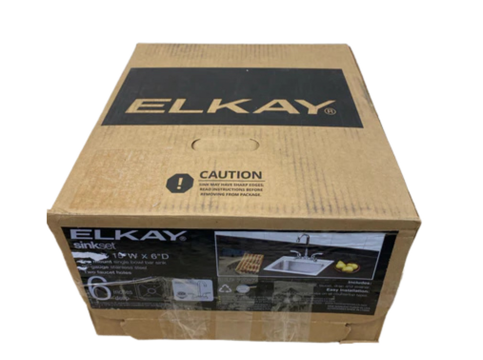 Elkay HD320874LFR Parkway 15" Drop-in Single Bowl 20 Gauge Sink w/Faucet