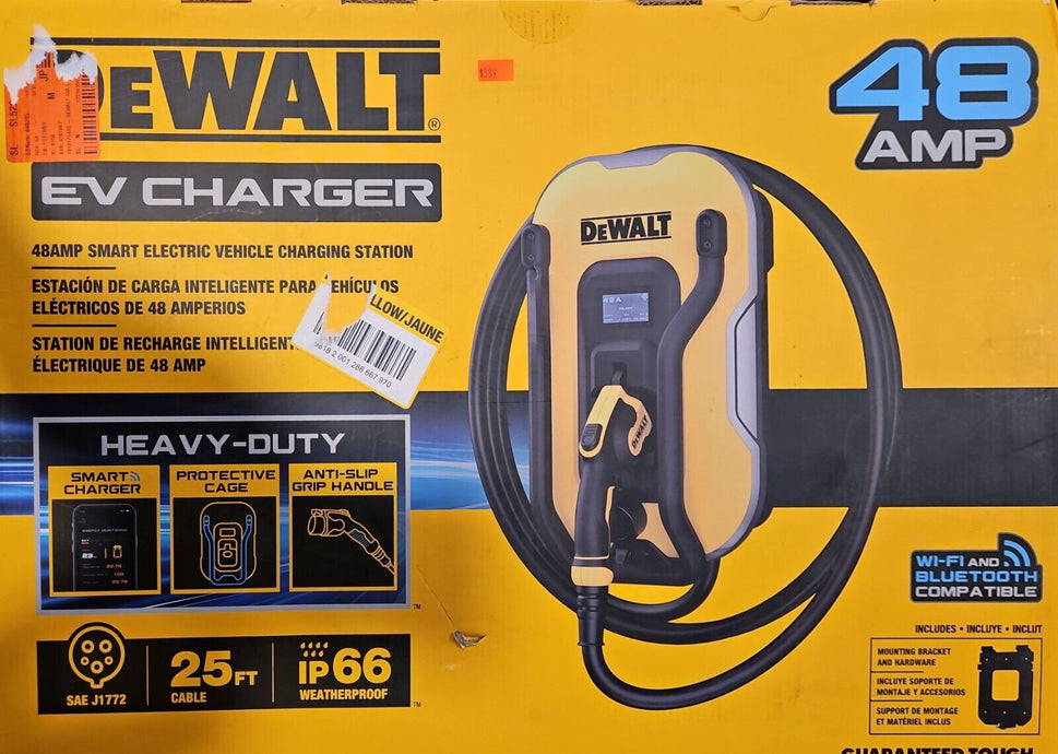 DEWALT Level-2 Wall Mounted Electric Vehicle EV Charger up to 48 Amps (OPEN BOX)