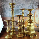 Switch Set of 5  Drew Derose Gold finish candlestick 10&quot; 12&quot; 16&quot; 18&quot; 22&quot; 3 image