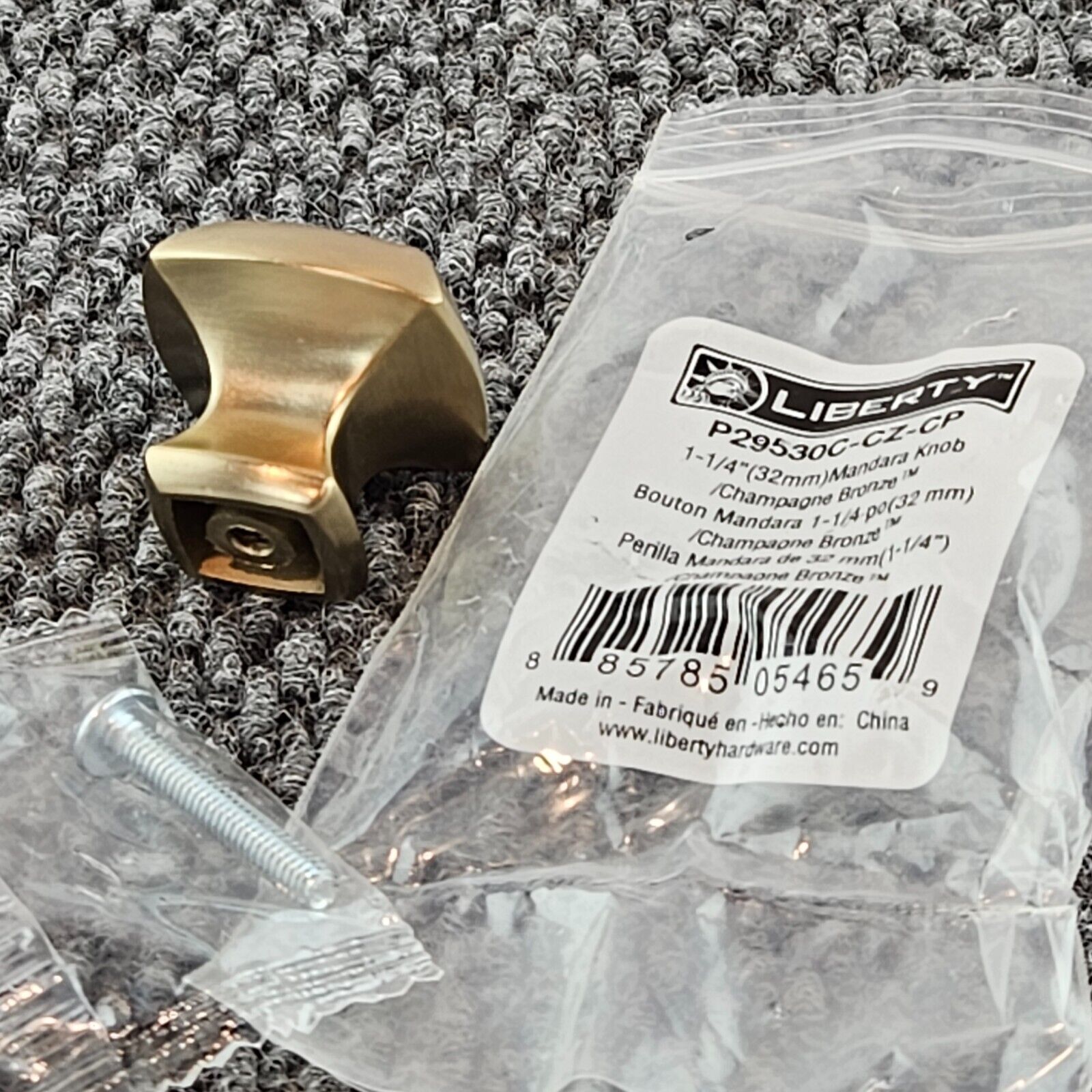 Liberty  Mandara 1-1/4 in. (32 mm) Champagne Bronze Square Cabinet Knob