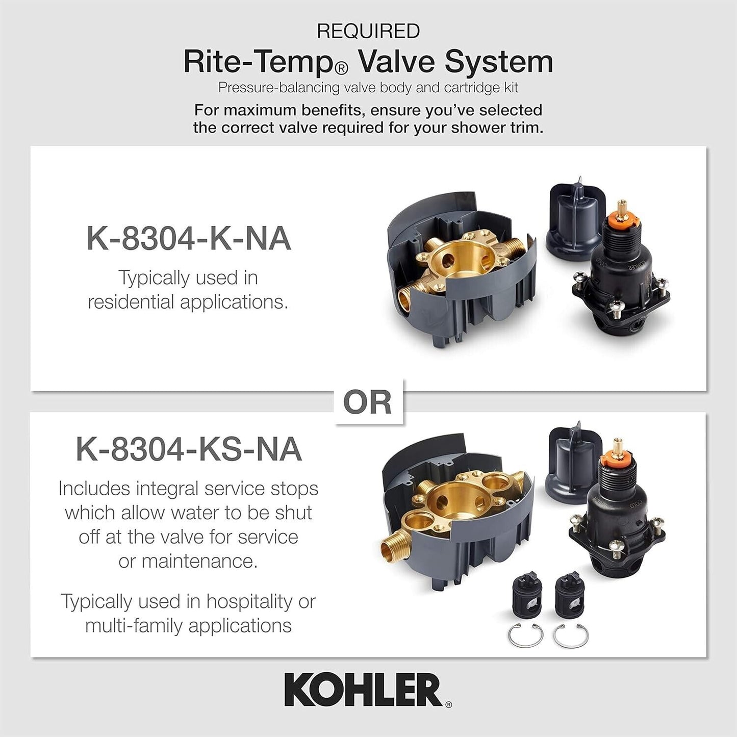 Kohler TS12014-4-2BZ Fairfax Rite-Temp Shower Valve Trim with Lever Handle