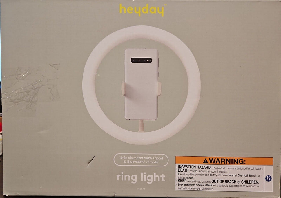 heyday Ring Light with Tripod - Stone White, 10" Light, Extendable, Bluetooth