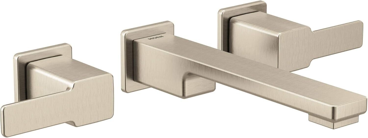 Moen TS6731BN 90 Degree Two-Handle Wall Mount Bathroom Faucet Trim, Valve Requir