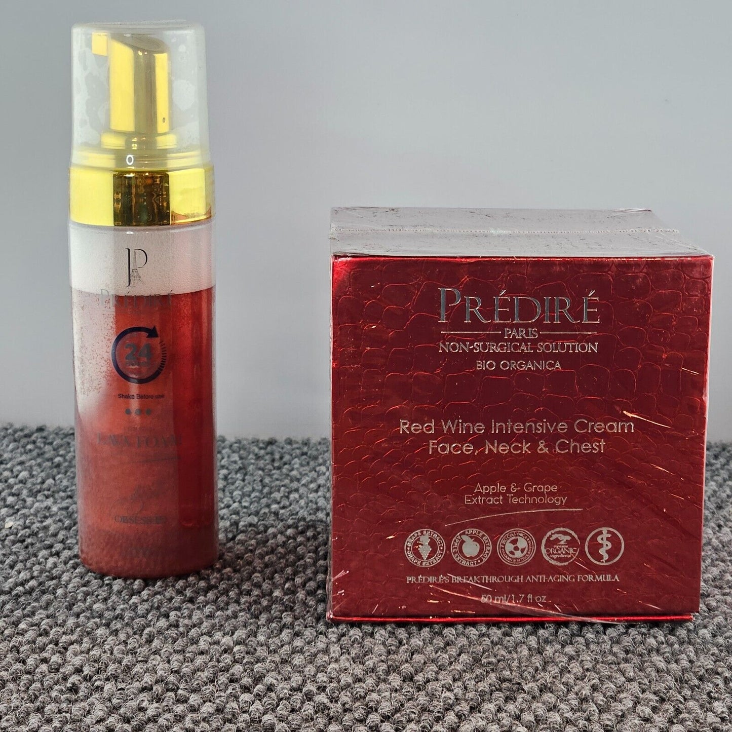 Predire Paris Red Wine Intensive Cream 50ml and Red Lava Face Cleanser