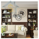 Switch Rustic Black Metal 9-Ring large &amp; Small Mirrors for Modern Wall Decor 2 image